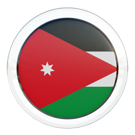 Jordanien Flagge Glas  3D Flag