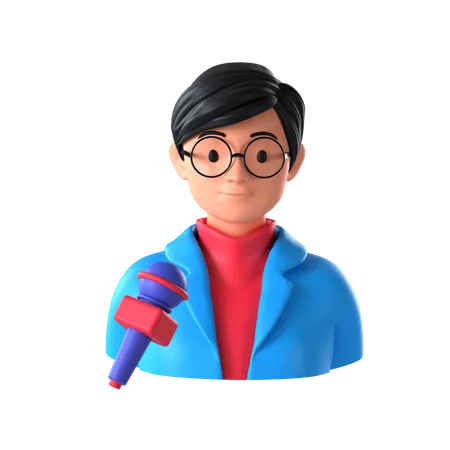 Jornalista masculino  3D Icon