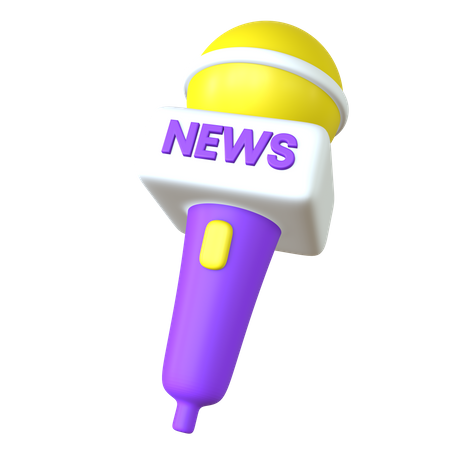 Microfone jornalista  3D Icon