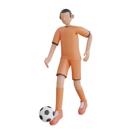 Jouer au football  3D Illustration