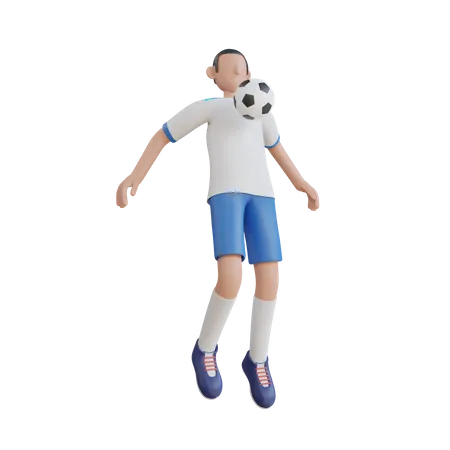 Jouer au football  3D Illustration