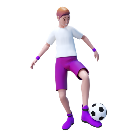 Jouer au foot  3D Illustration