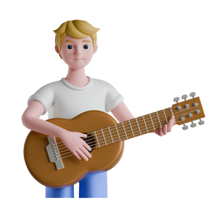 Jouer de la guitare  3D Icon