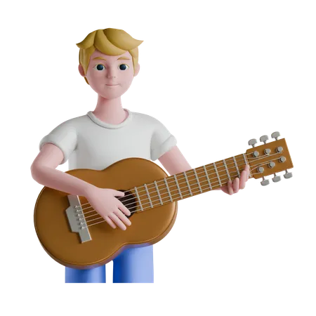 Jouer de la guitare  3D Icon