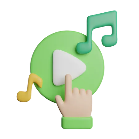 Jouer de la musique  3D Icon