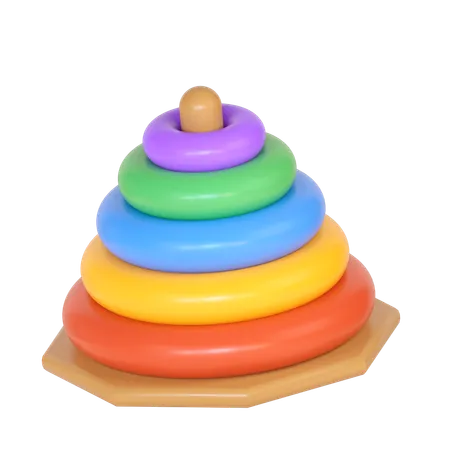 Pyramide d'anneaux de jouets  3D Icon