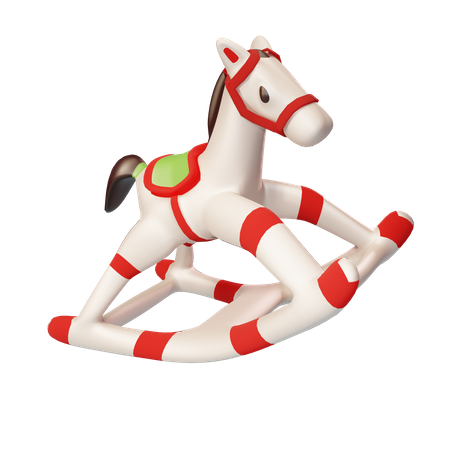 Jouet de cheval de Noël  3D Illustration