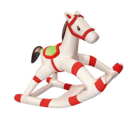 Jouet de cheval de Noël  3D Illustration