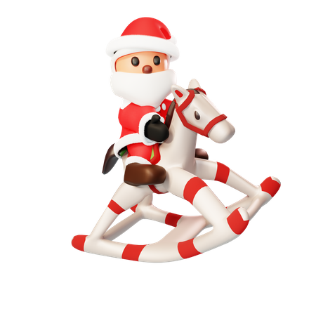 Jouet cheval de selle du père Noël  3D Illustration