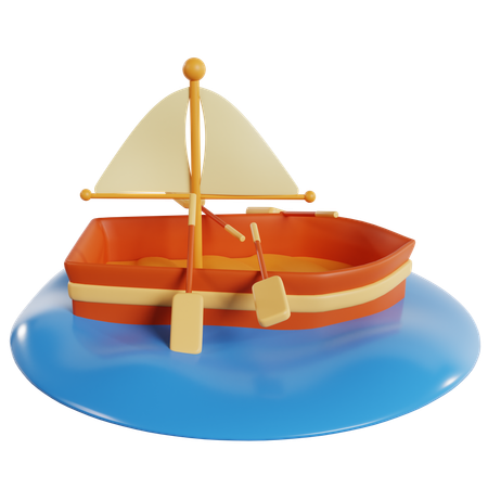 Jouet de course de bateaux traditionnel  3D Icon