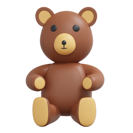 Ours en peluche marron  3D Icon