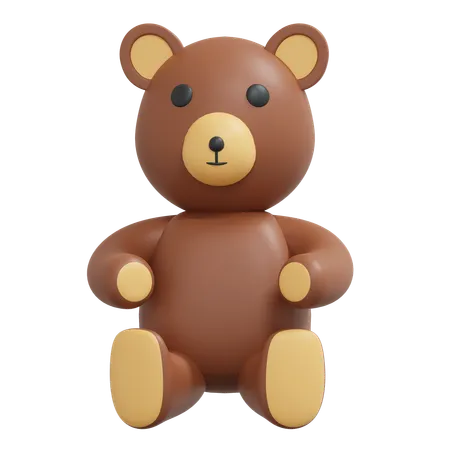 Ours en peluche marron  3D Icon