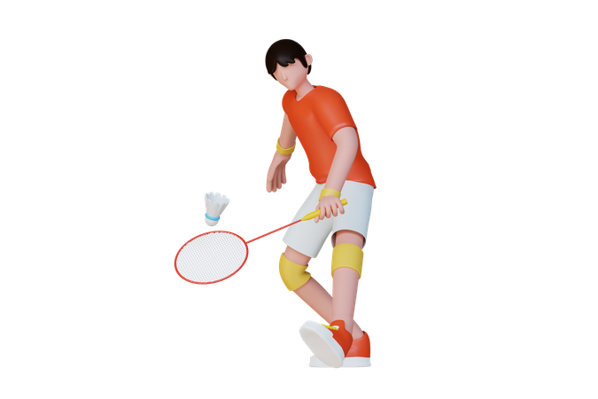 Joueur de badminton  3D Illustration