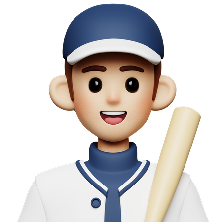 Joueur de baseball  3D Icon