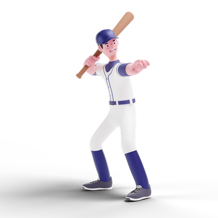 Joueur de baseball s'entraînant  3D Illustration