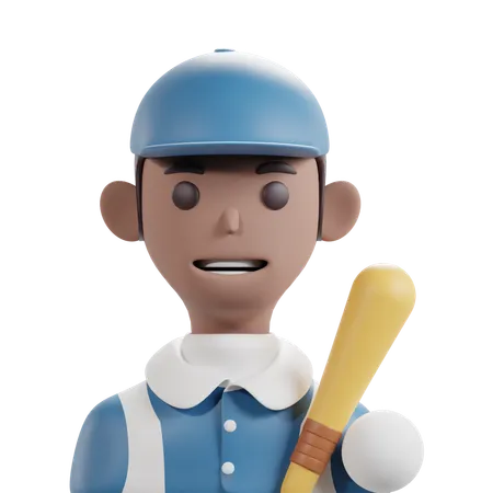 Joueur de baseball masculin  3D Icon