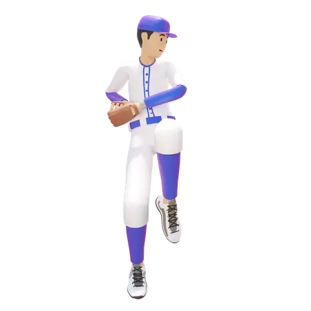 Illustration 3 D De Lhomme De Sport De Baseball 3D Illustration
