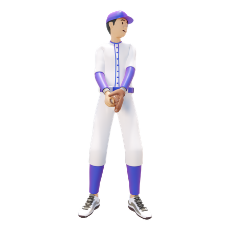 Joueur de baseball s'entraînant  3D Icon