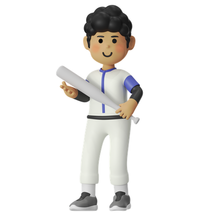 Garçon joueur de baseball stable  3D Icon