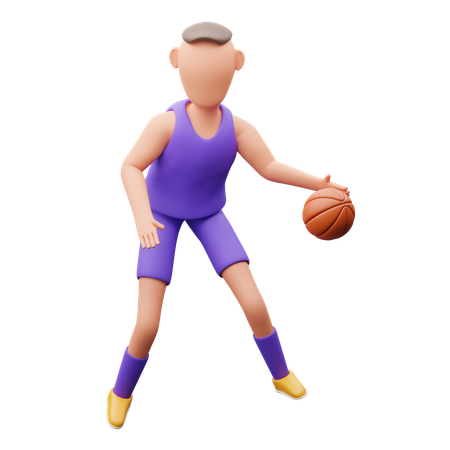 Joueur de basket-ball dribble le basket-ball  3D Icon
