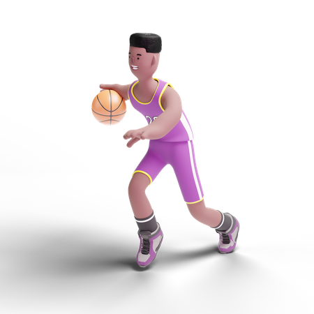 Joueur de basket-ball jouant en match  3D Icon