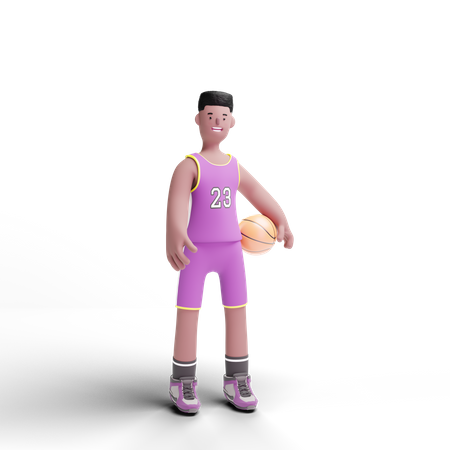 Joueur de basket-ball tenant le ballon  3D Icon