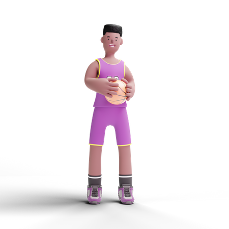 Joueur de basket-ball tenant le ballon  3D Icon
