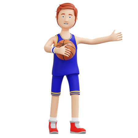 Joueur de basket-ball tenant le ballon  3D Icon