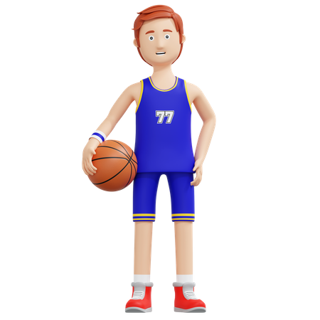 Joueur de basket-ball tenant le ballon  3D Icon