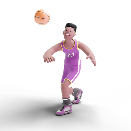 Joueur de basket-ball va attraper la balle  3D Icon