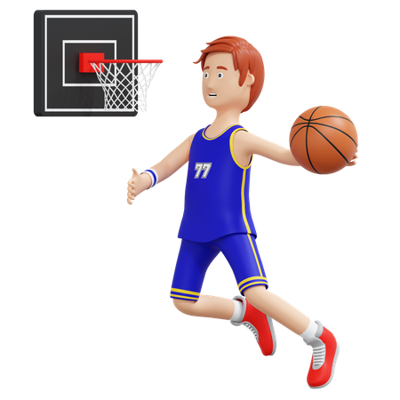 Joueur de basket-ball Slam Dunk  3D Illustration