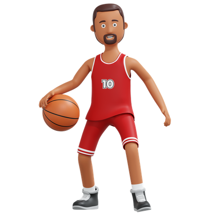 Ballon de dribble de joueur professionnel de basket-ball  3D Illustration