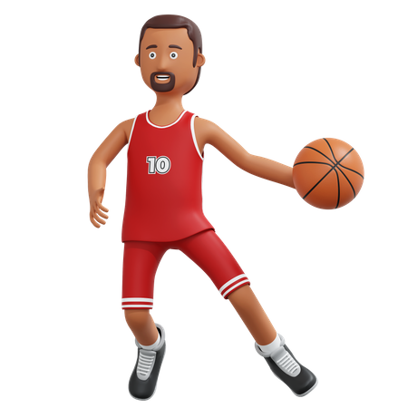 Ballon de dribble de joueur professionnel de basket-ball  3D Illustration