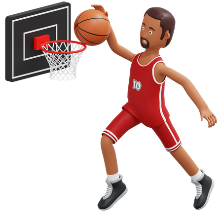 Joueur de basket-ball professionnel Slam Dunk  3D Illustration