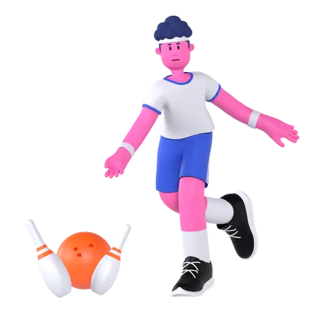Joueur de bowling  3D Illustration
