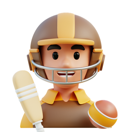 Joueur de cricket  3D Icon