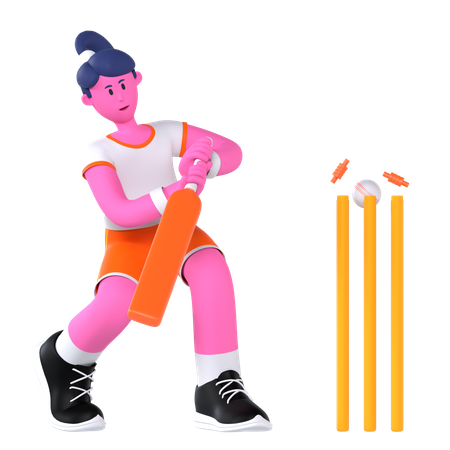 Joueur de cricket  3D Illustration