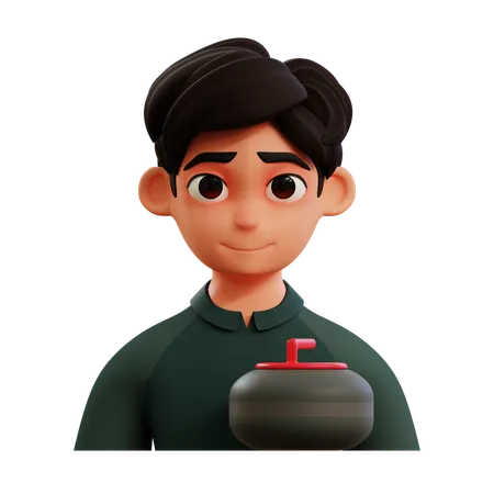 Joueur de curling  3D Icon