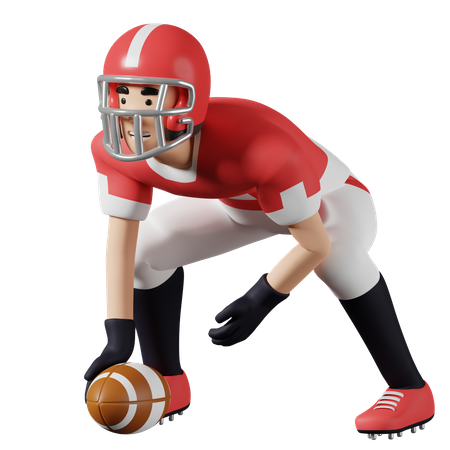 Joueur de football américain  3D Illustration