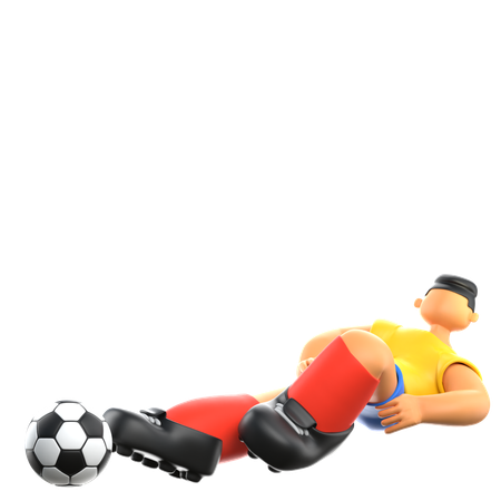 Joueur de football se reposant  3D Illustration