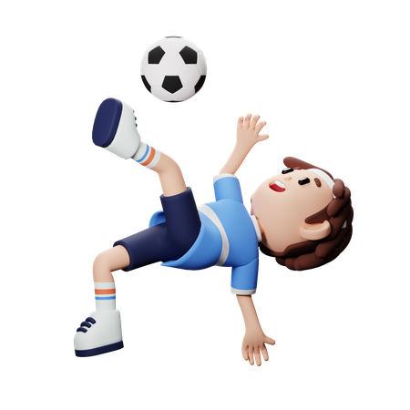 Joueur de football faisant un coup de tête  3D Illustration