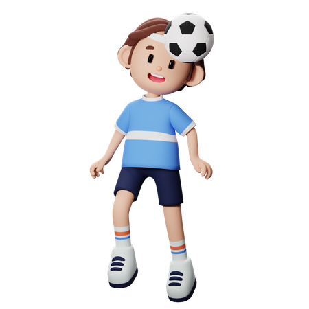 Joueur de football faisant une pose au-dessus de la tête  3D Illustration