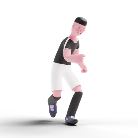 Joueur de football heureux  3D Illustration