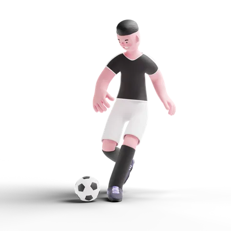 Joueur de football jouant en match  3D Illustration