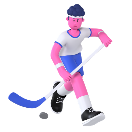 Un joueur de hockey  3D Illustration
