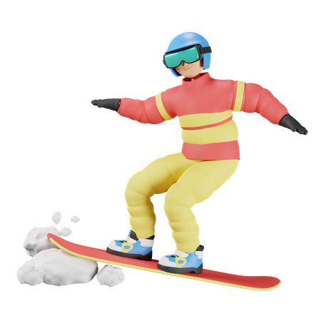 Joueur de snowboard  3D Illustration