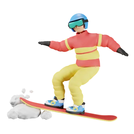 Joueur de snowboard  3D Illustration