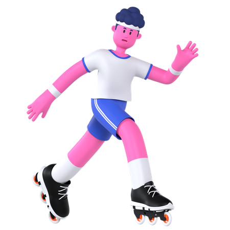 Joueur de roller  3D Illustration