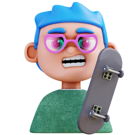 Joueur de skate  3D Icon