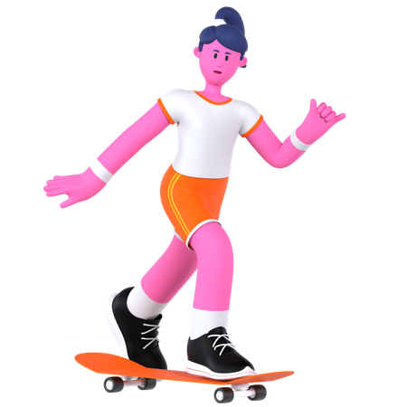 Joueur de skateboard  3D Illustration